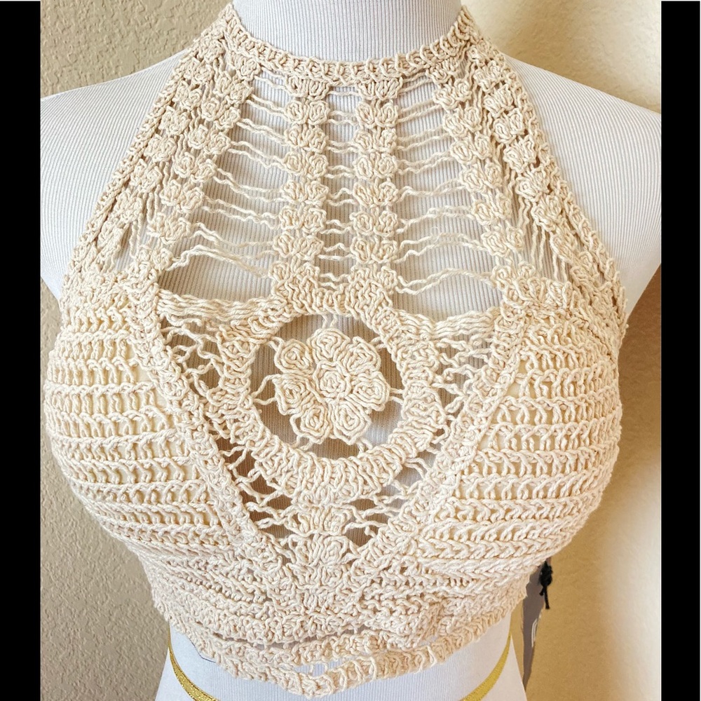 Crochet top halter top bra boho crochet bra top halter bra